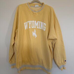 Champions Wyoming Crew Neck Sweatshirt Streetwear Collegiate Yellow - 2XL